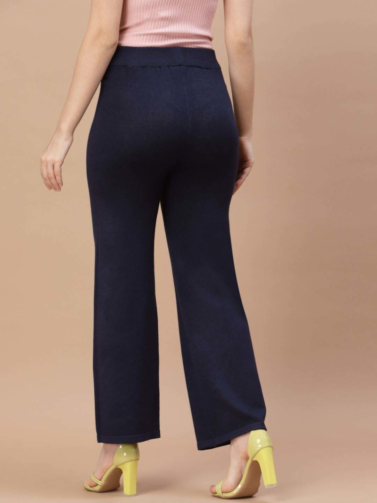 Mafadeny Navy Self Pattern Palazzos