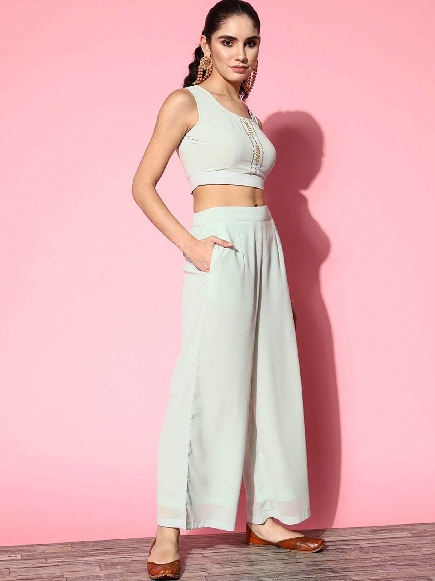 Yufta Sea Green Floral Print Co-ord Set