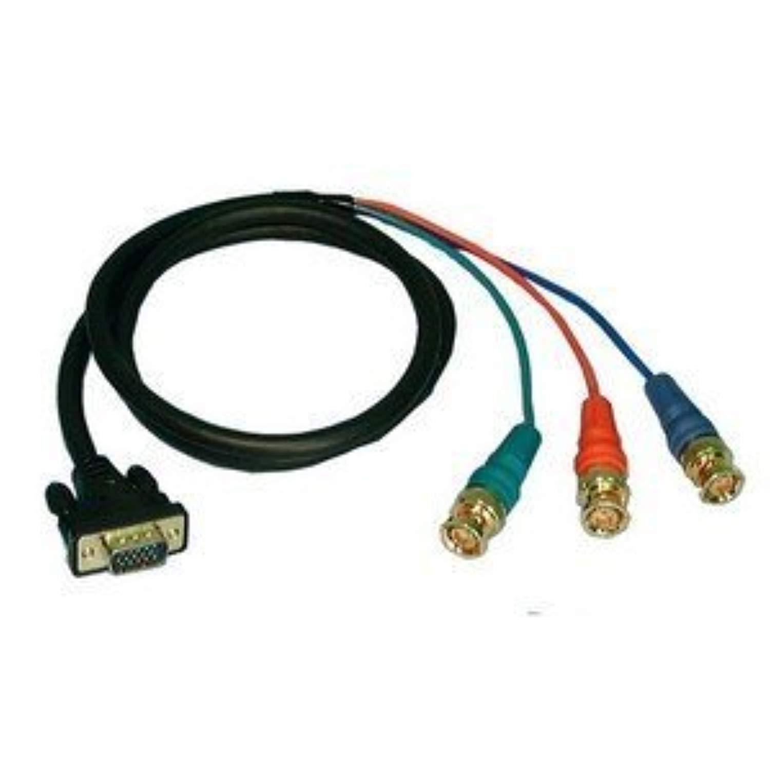 vga male to 3 bnc male shielded rgb video cable  6' : 455506 by philmore
