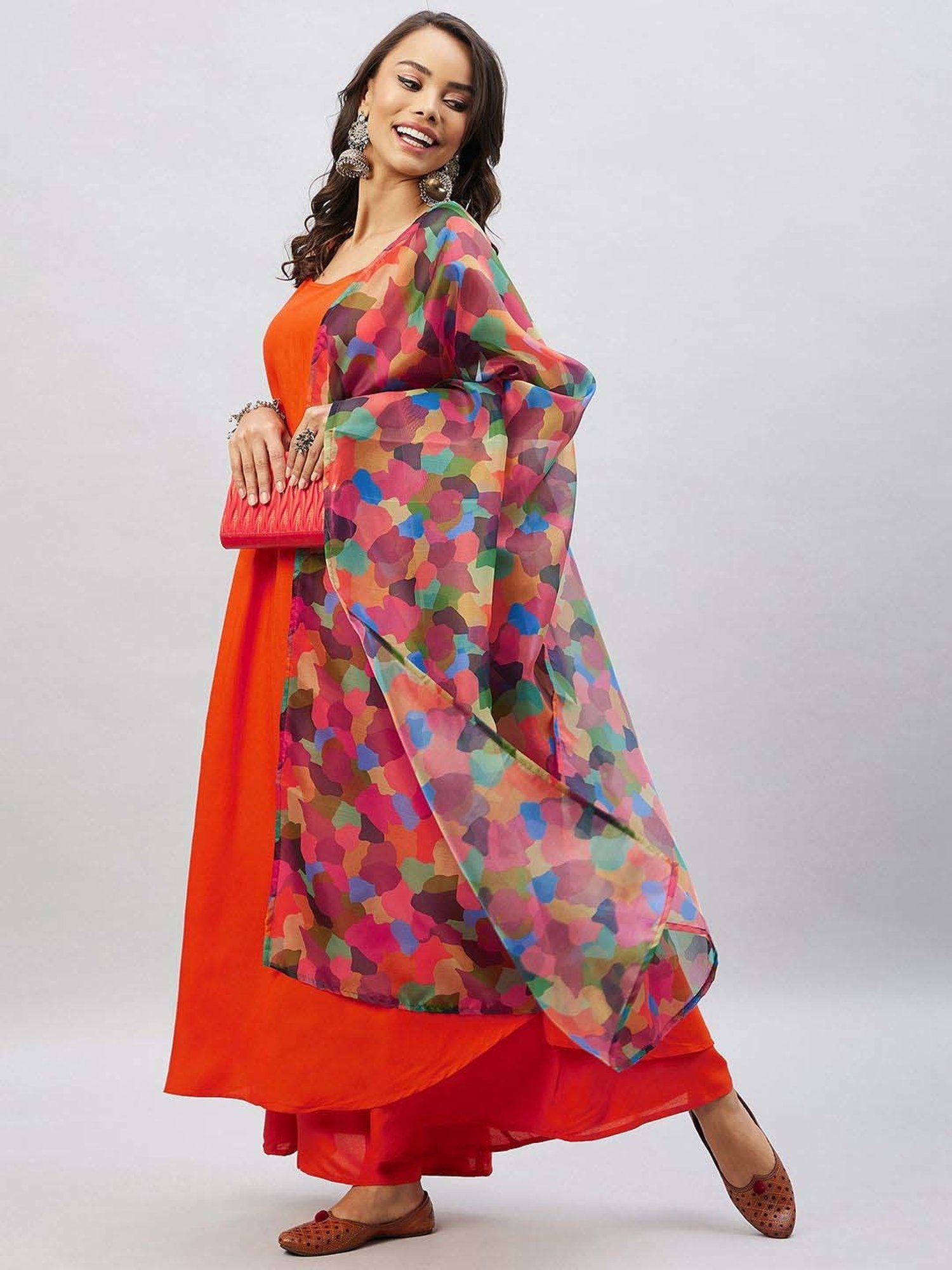 Inweave Multicolored Printed Dupatta