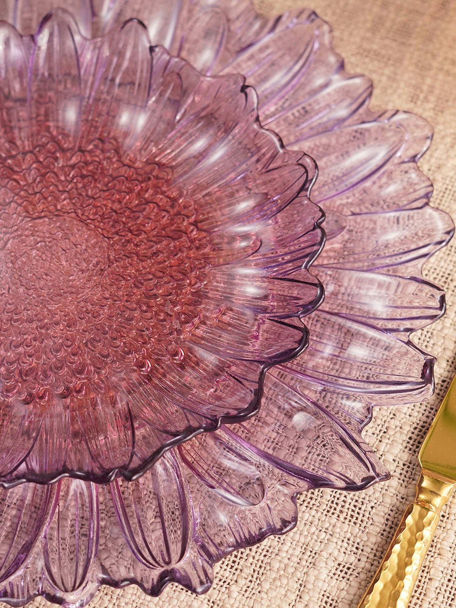 Pure Home and Living Pink Glass Dessert Plates
