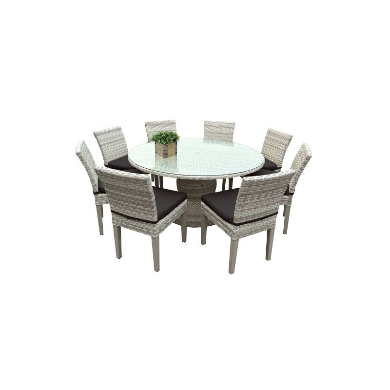 Fairmont 9pc Patio Dining Set - Black - TK Classics