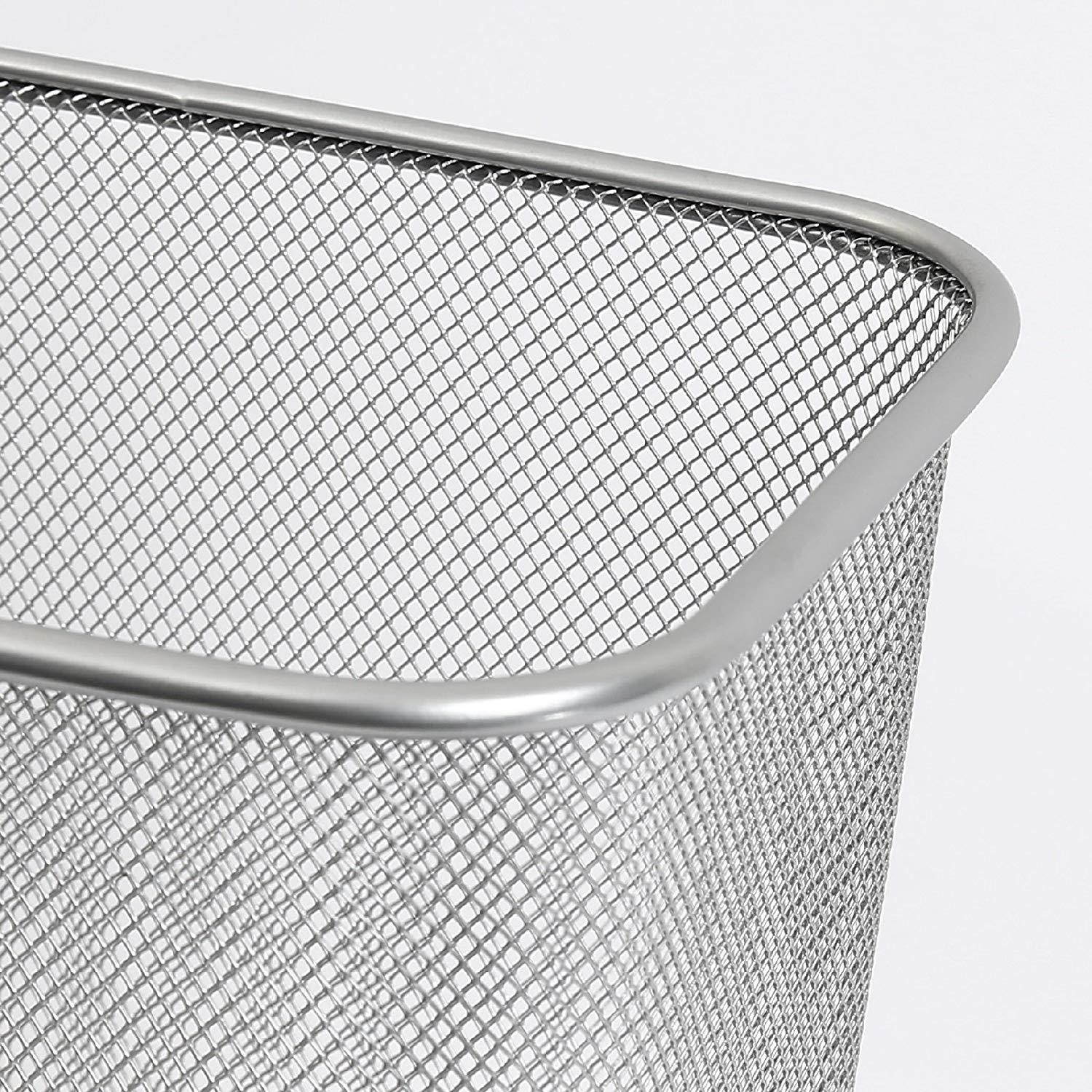 Ybmhome Steel Mesh Rectangular Open Top Waste Basket Bin Trash Can for Office Home 8x12x12 Inches 1042s-6 (6, Silver)