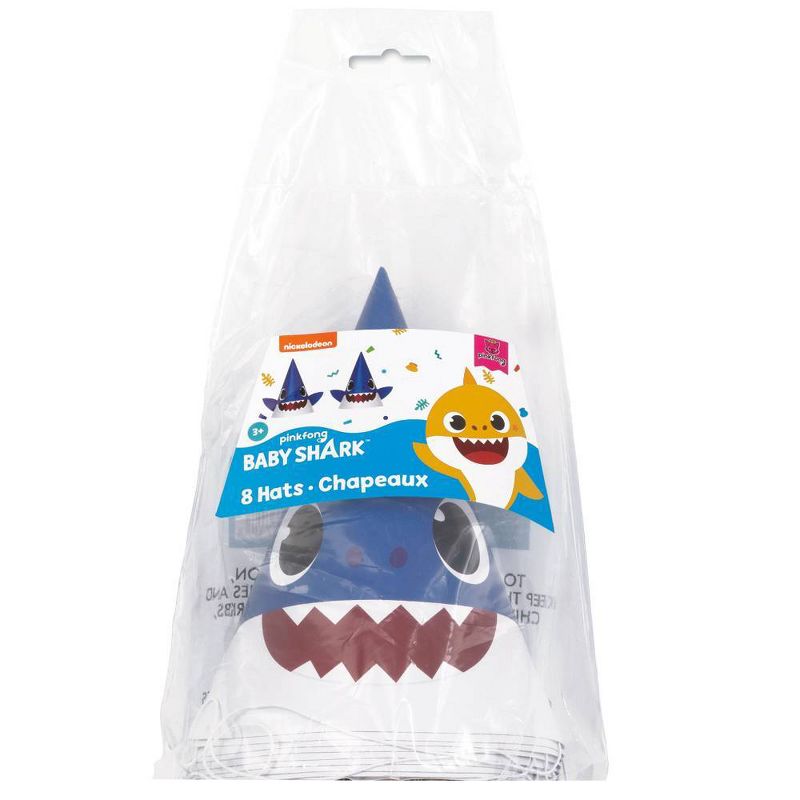 Baby Shark 8ct Wearable Party Accessory Hats