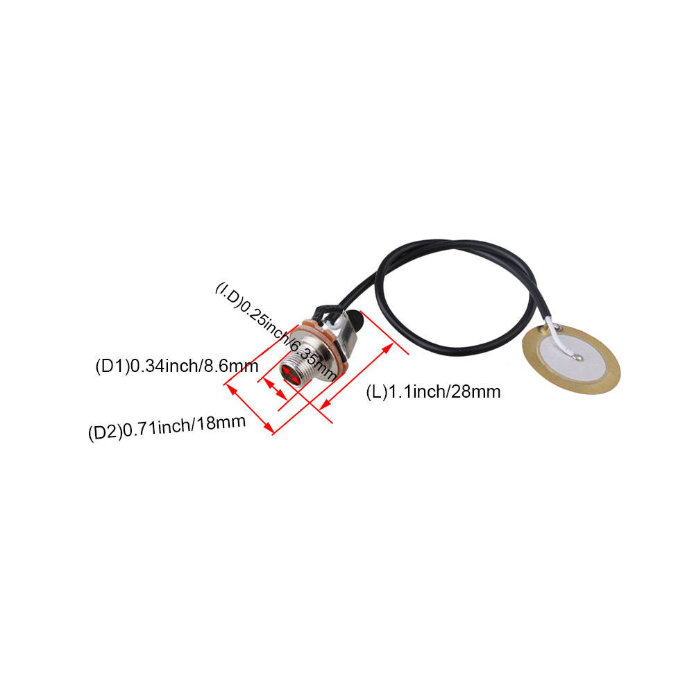BQLZR Piezo Transducer Microphone Pickup Jack Mic Contact for Guitar DIY