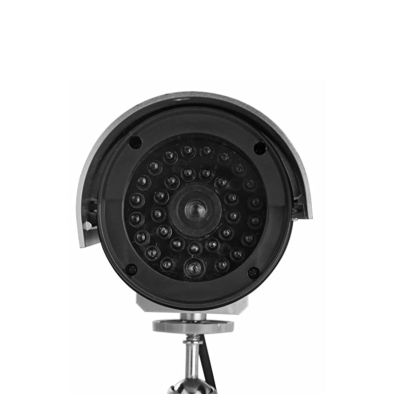 2 Pack) Dummy Security Camera, Fake Bullet CCTV Surveillance System with Realistic Look Recording LEDs + Bonus Warning Sticker - Indoor/Outdoor Use, for Homes & Business- by