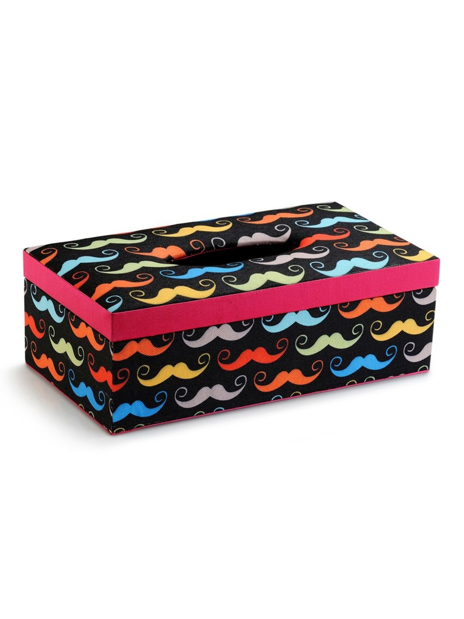 SEJ by Nisha Gupta Multicolor Wooden Tissue Paper Box Holder - Set of 1