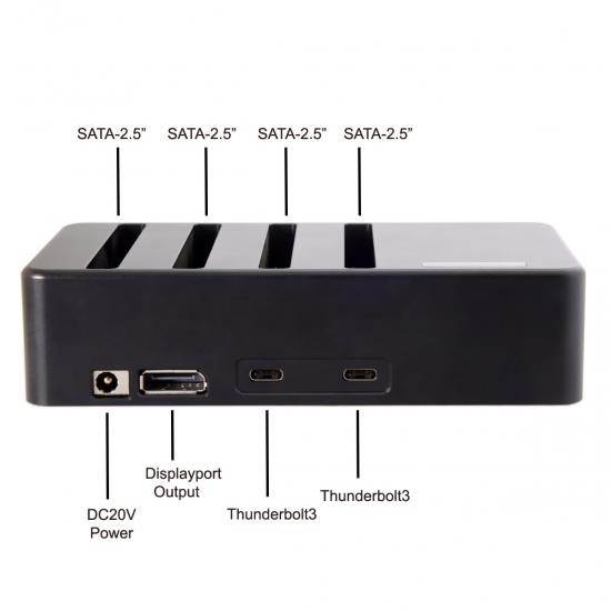 CY USB4 Thunderbolt 3 to 4 SATA 6Gbps HDD SSD Hard Disk Raid Docking Convert Case Cartridge