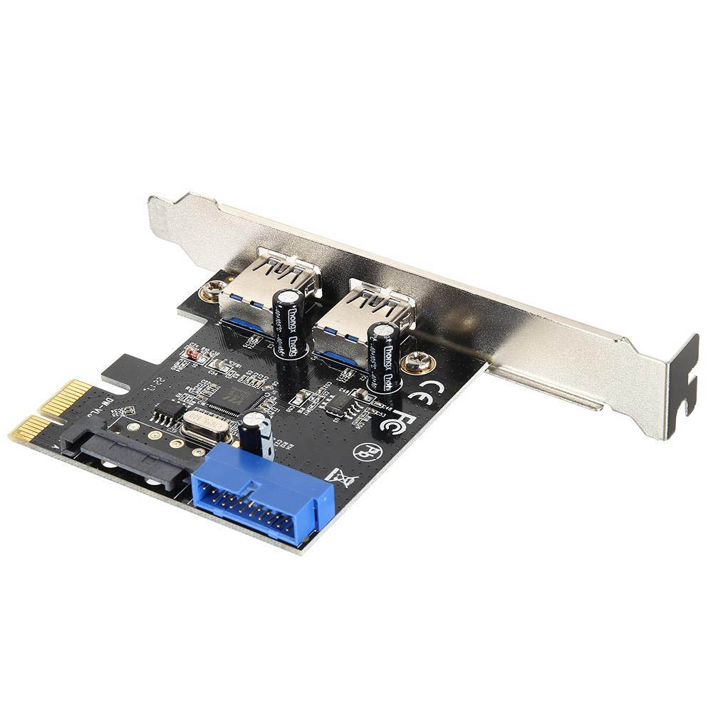 2018 The Best Selling Products Superspeed 2 Ports USB 3.0 Expension Card PCI-E 15 Pins SATA 5Gbps Power Connector QJY99