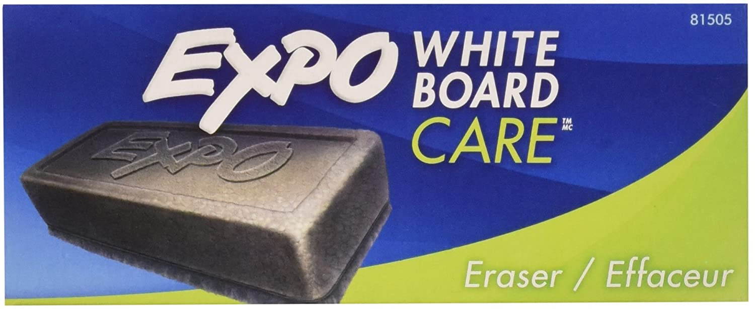 Expo Block Eraser 81505 Dry Erase Whiteboard Board Eraser, Soft Pile, 5 1/8 W x 1 1/4 H - Pack of 6