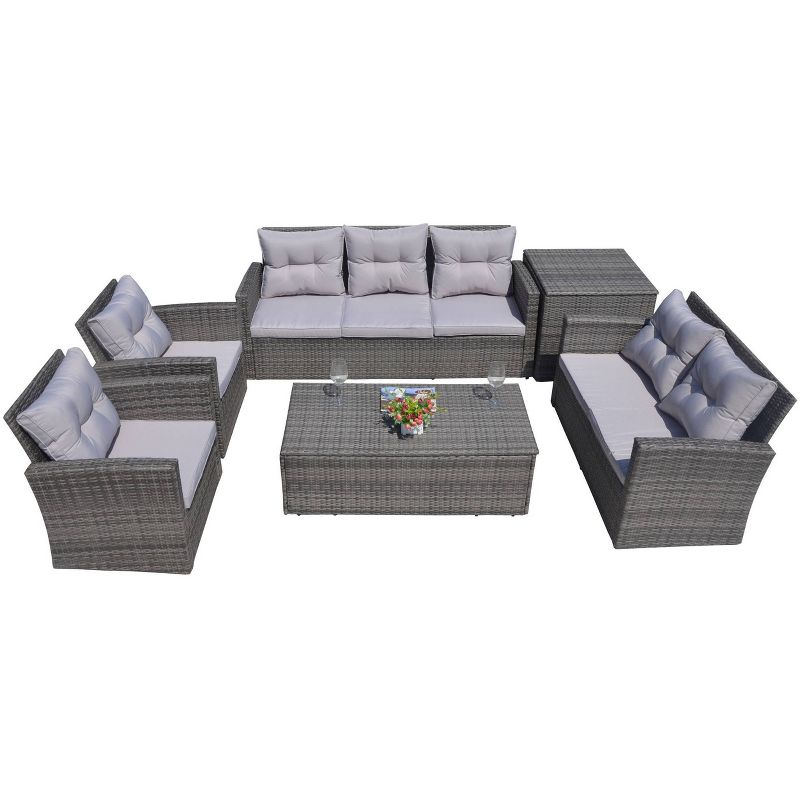 Baptist 6pc Patio Wicker Conversation Set - Direct Wicker