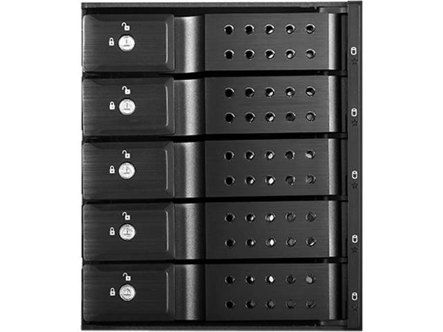 iStarUSA BPN-DE350HD-BLACK Trayless 3 x 5.25" to 5 x 3.5" 12Gb/s HDD Hot-swap Rack