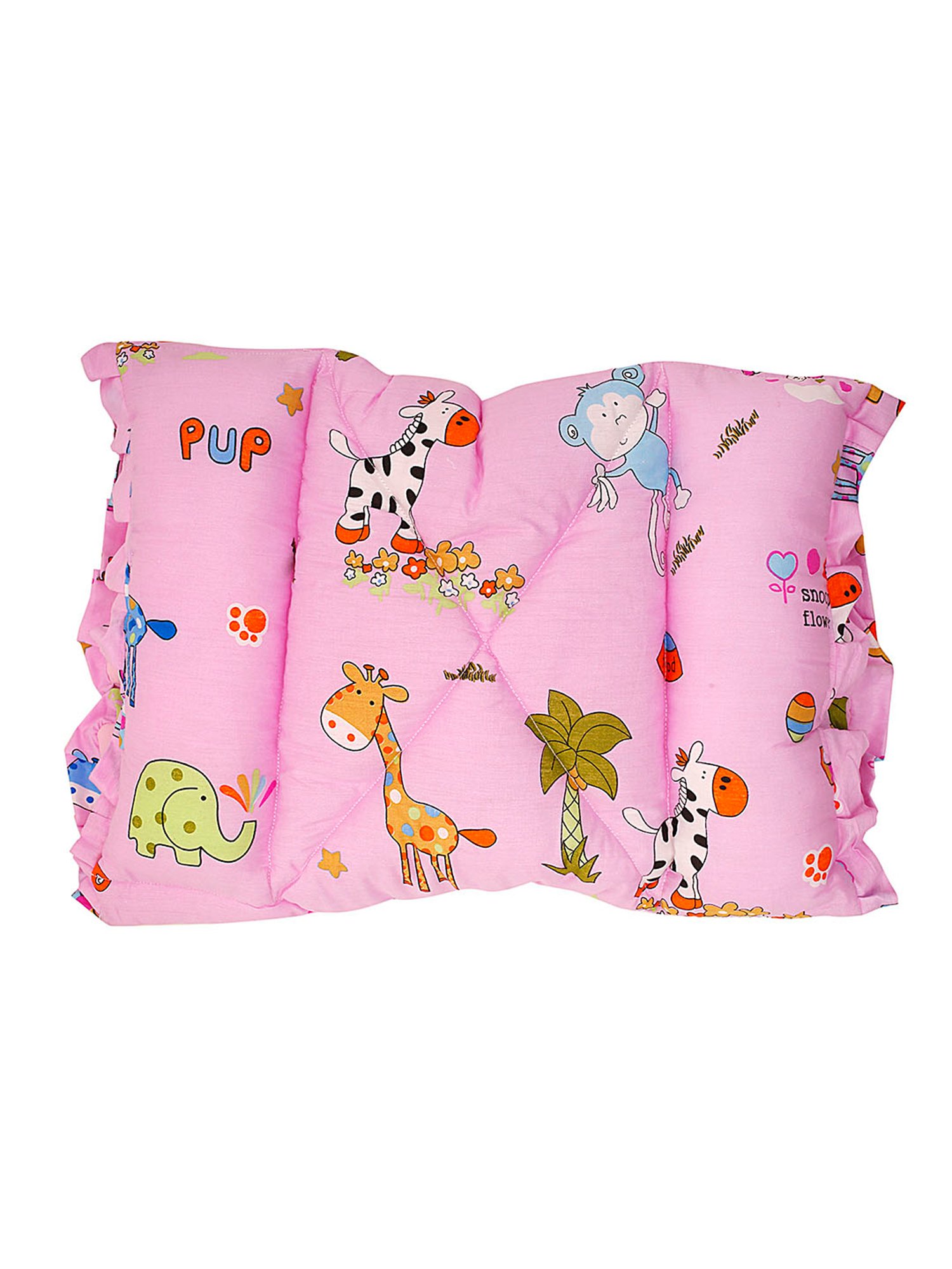 Baby Moo Savanna Ooh Na Na Pink Mattress with Fixed Neck Pillow and Bolsters