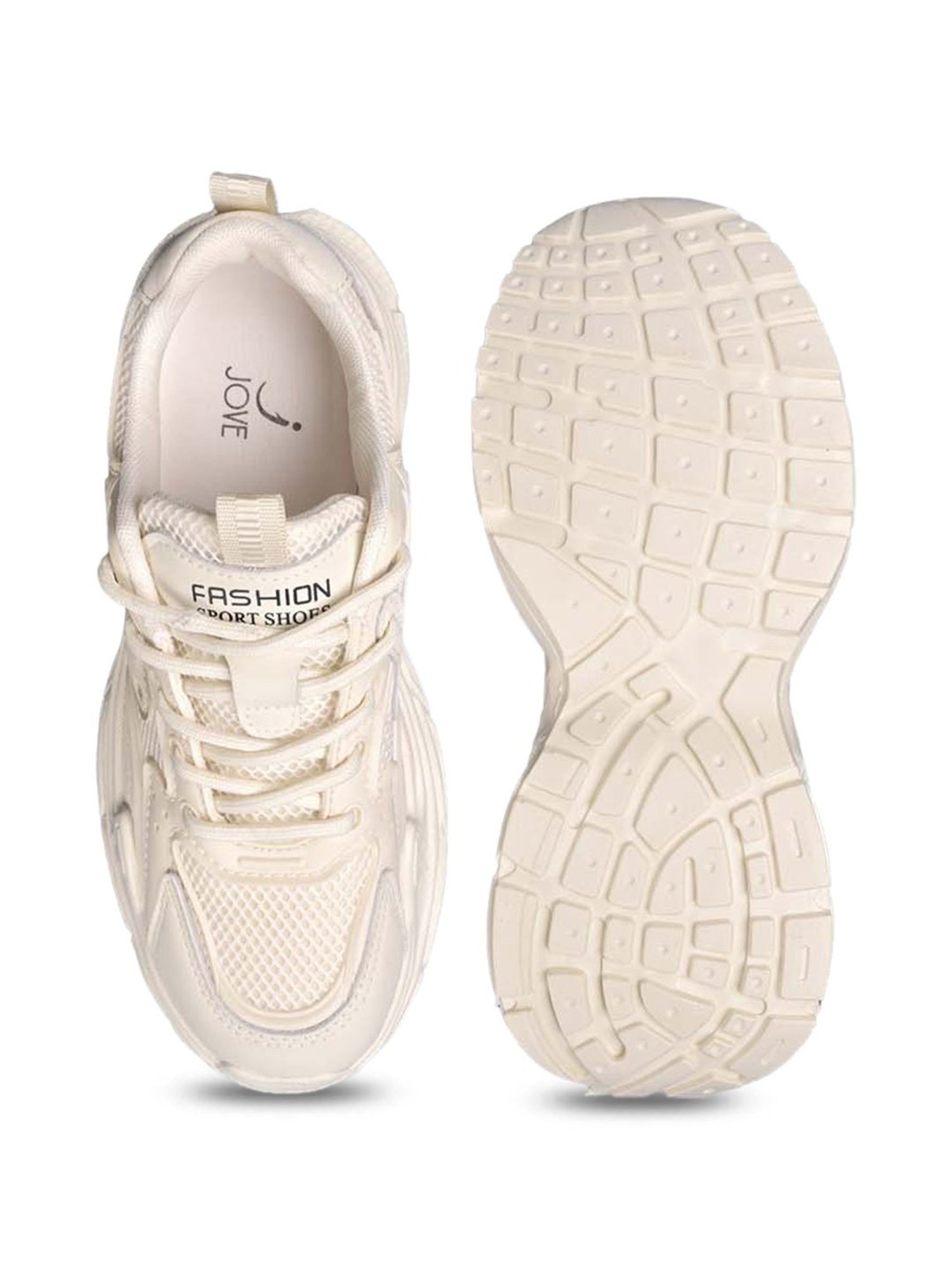 Jove Women's Beige Casual Sneakers