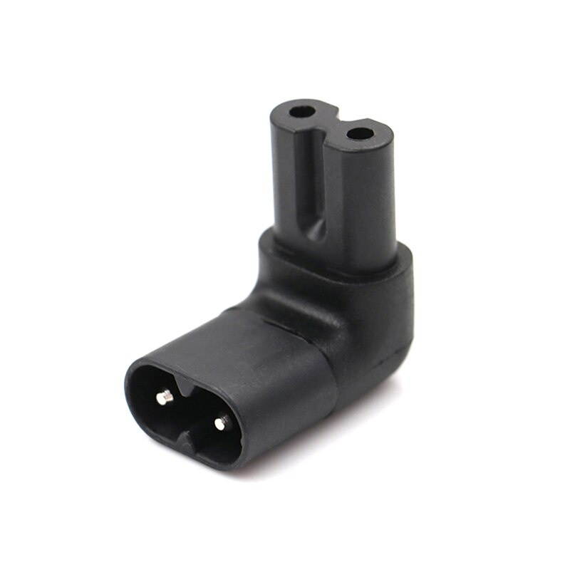 Hot sale 1Pc IEC 320 2-Pin C7 Female To C8 Male Right Angled AC Power Adapter Converter