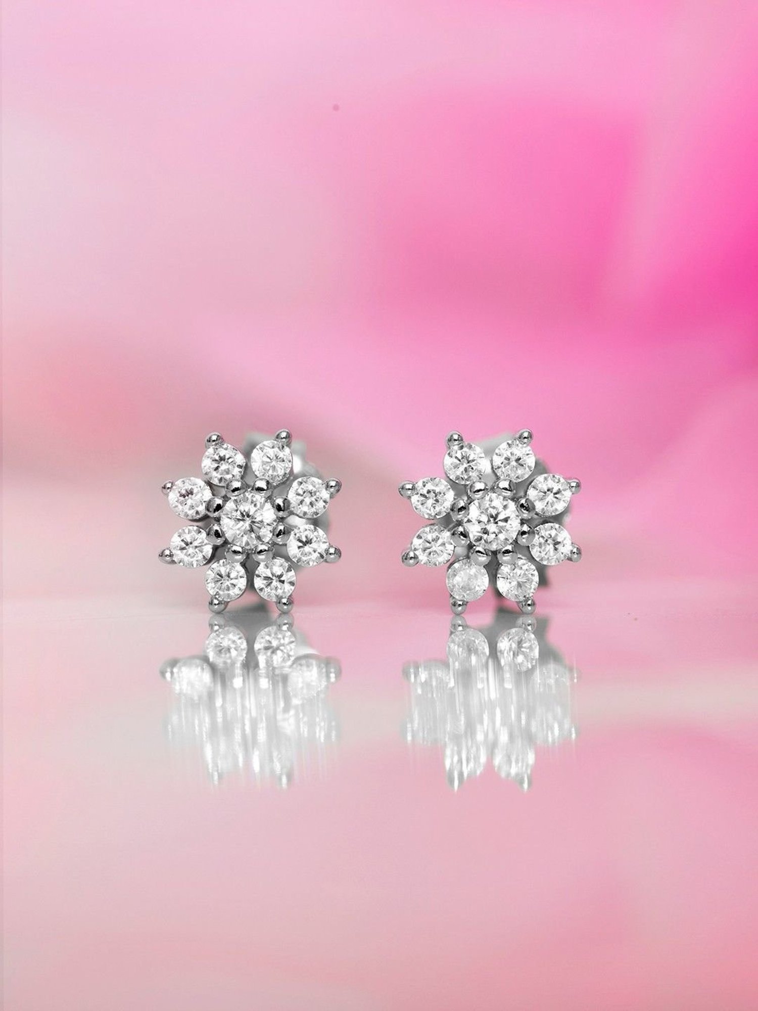 Zavya 92.5 Sterling Silver Snowflakes Earrings for Women