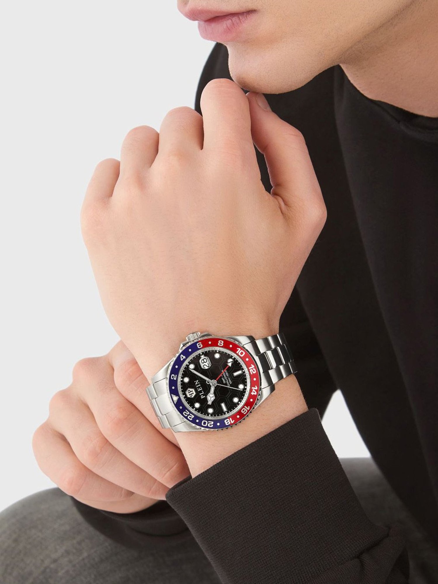 PHILIPP PLEIN GMT-I Challenger Men Black Round Dial Analog Watch - PWYBA0223