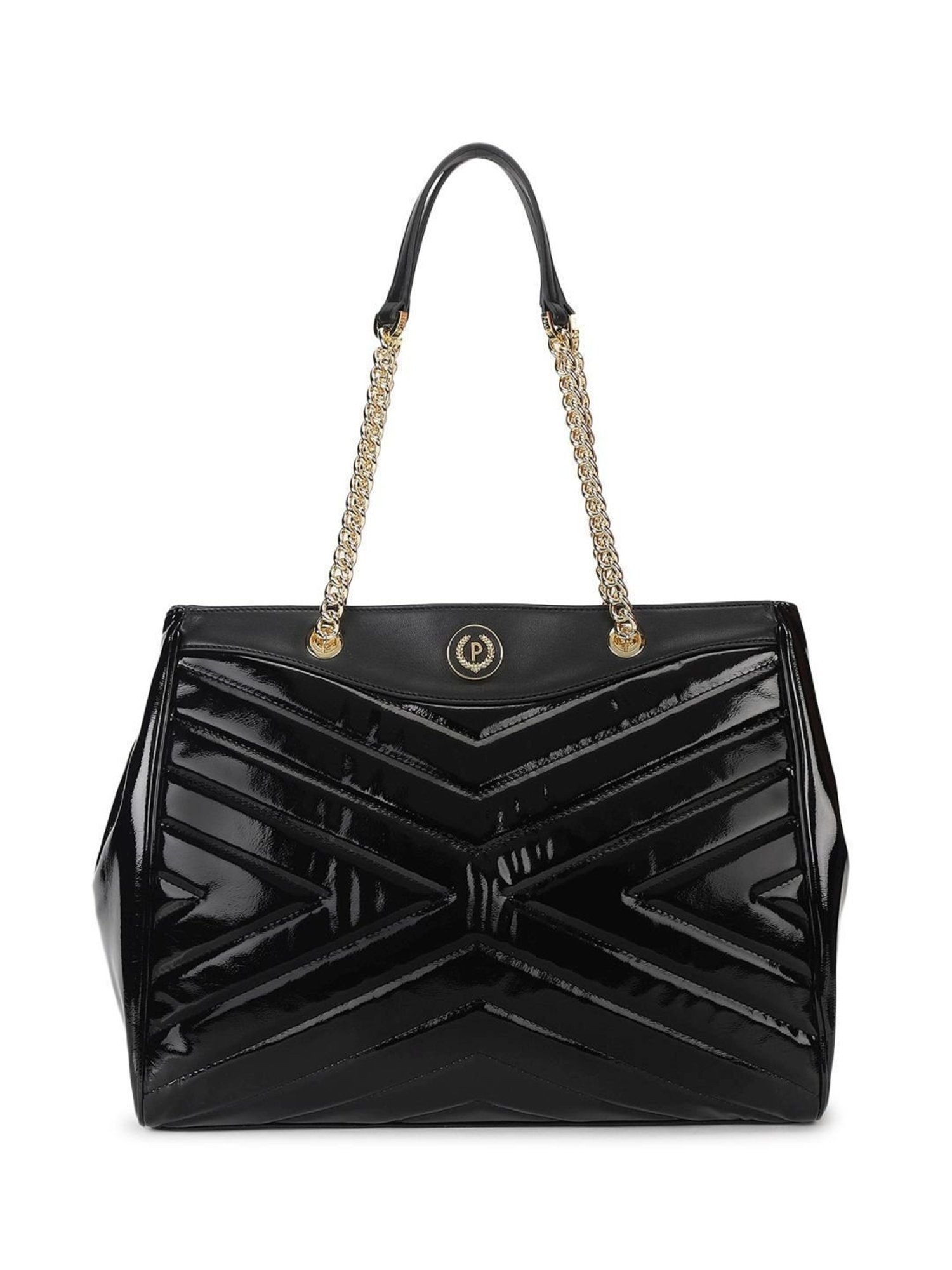 Pollini Black Soft Textured Small Tote