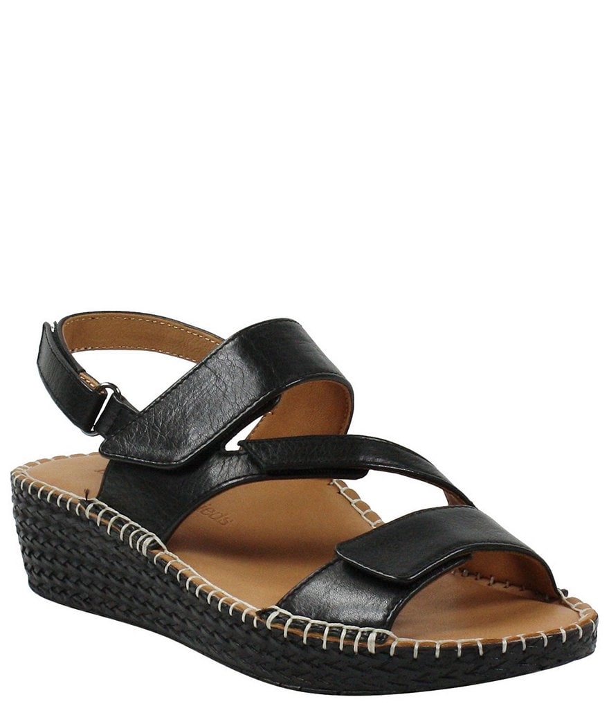 L'Amour Des Pieds Yamona Leather Wedge Sandals