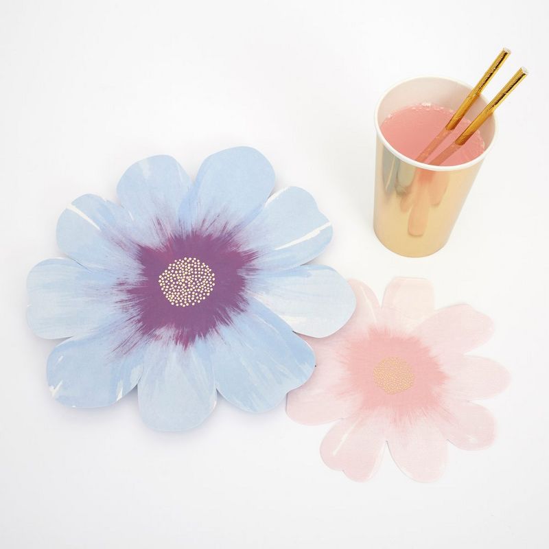 Meri Meri - Flower Garden Party Supplies Collection (Plate, Napkin, Cup) - Set of 8