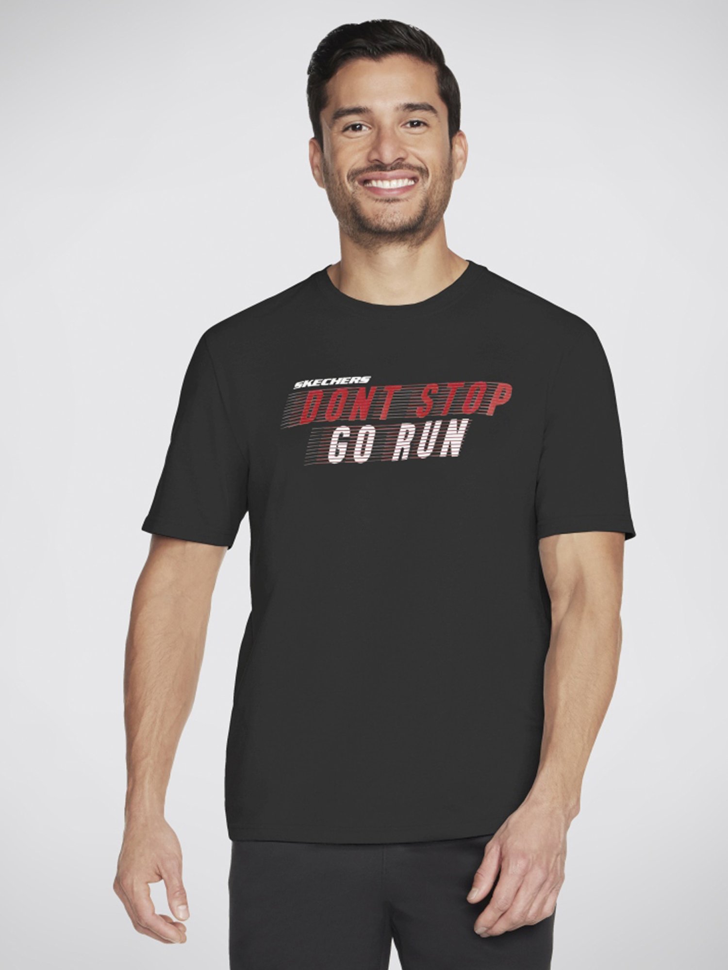 Skechers Black Relaxed Fit Printed T-Shirt