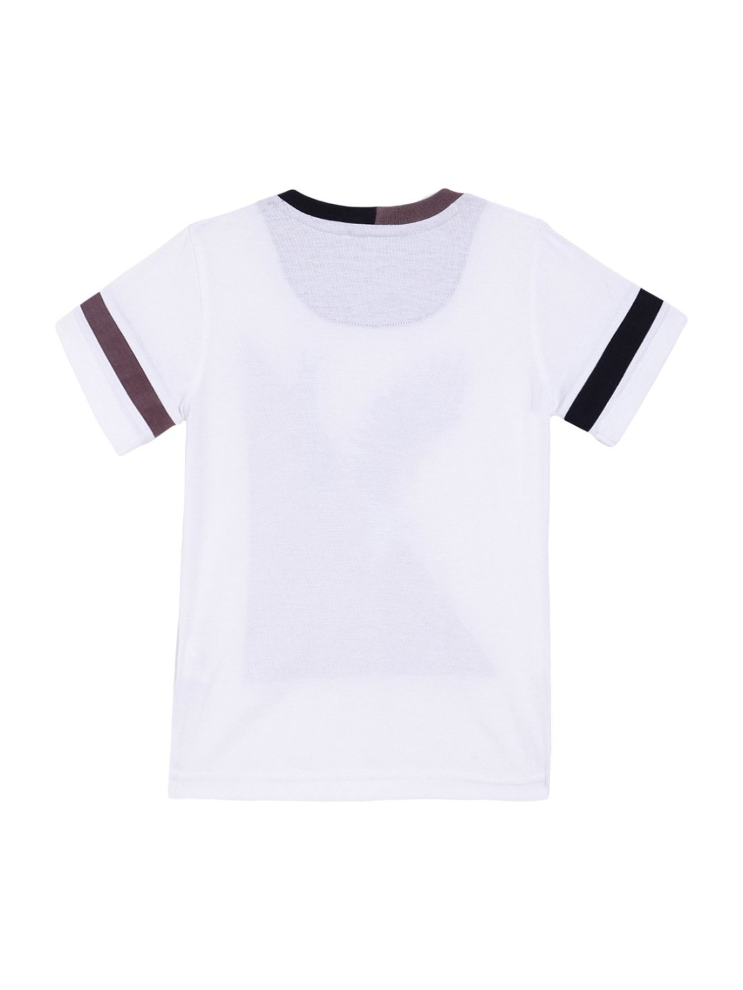 Blue Giraffe Kids White Cotton Printed T-Shirt