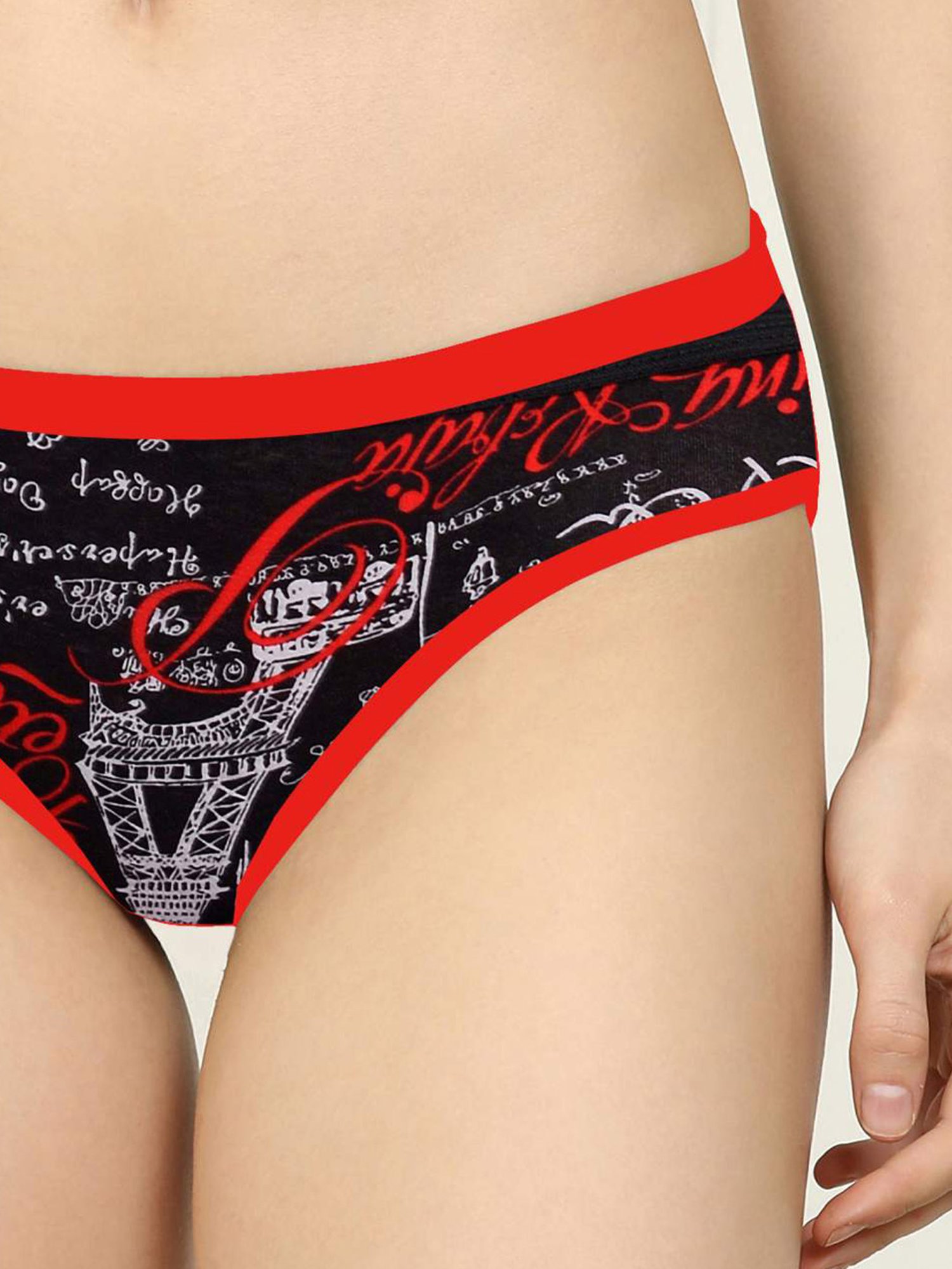 AROUSY Black Printed Hipster Panty