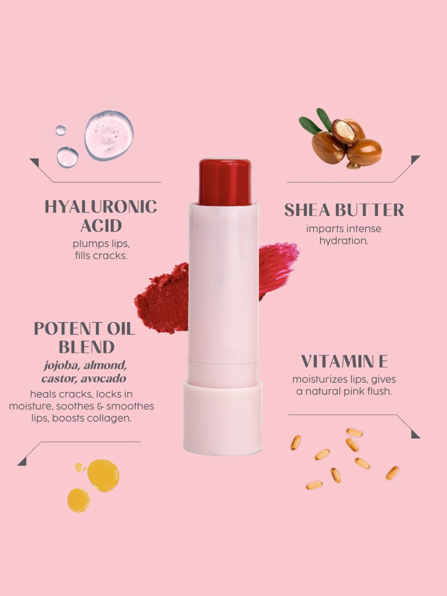 House of Makeup Jam Packed Tinted Lip Superfood Juicy Berry - 3.8 gm