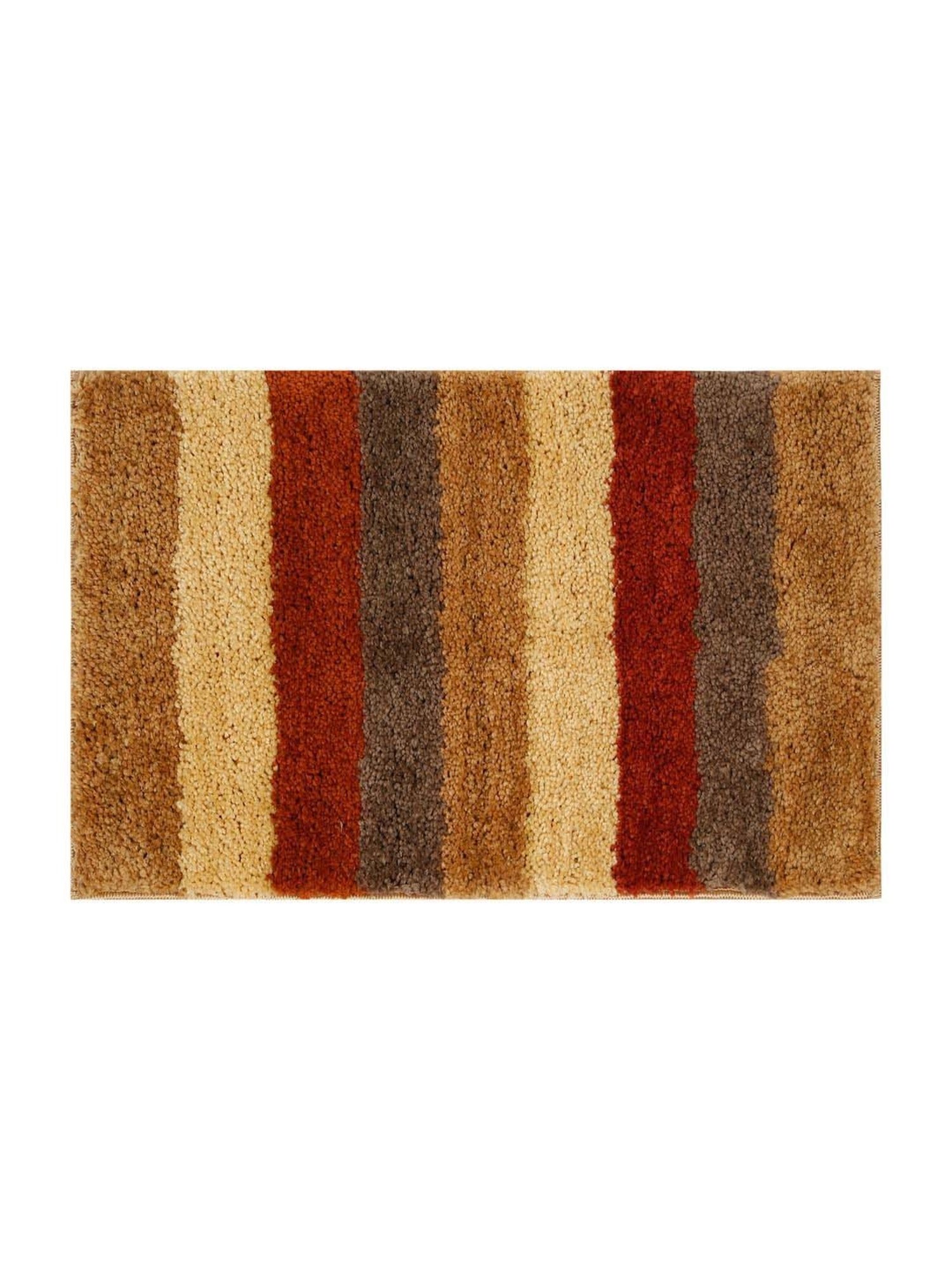 Hosta Homes Brown & Beige Cotton Water Absorbent Anti Skid Multipurpose Mat