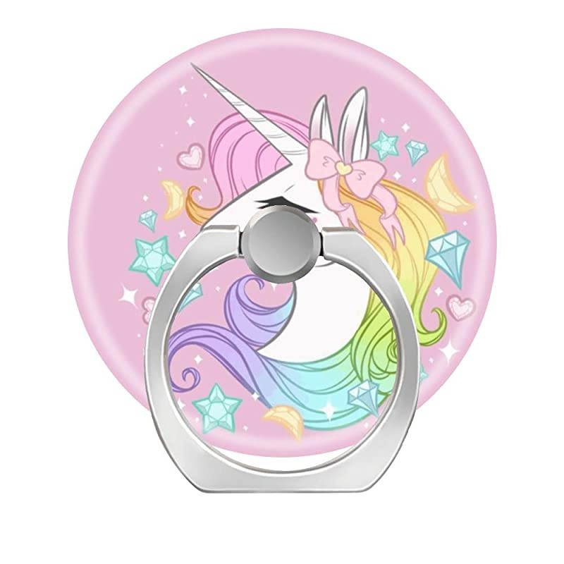 Phone Ring Holder Finger Kickstand,360 Degree Rotation Stand Grip with Car Mount Compatible with All Smartphone - Geometric Gold Pink Marble White