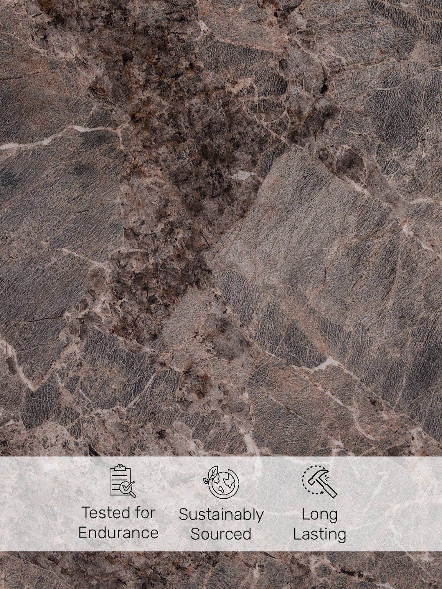 Durian Monarch Gunmetal Grey Composite Marble Coffee & Center Table