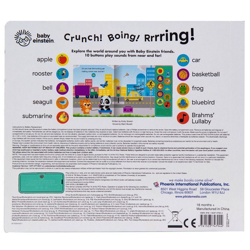 Baby Einstein - Here We Go! Listen and Learn 10-Button Sound Board Book - by Emily Skwish