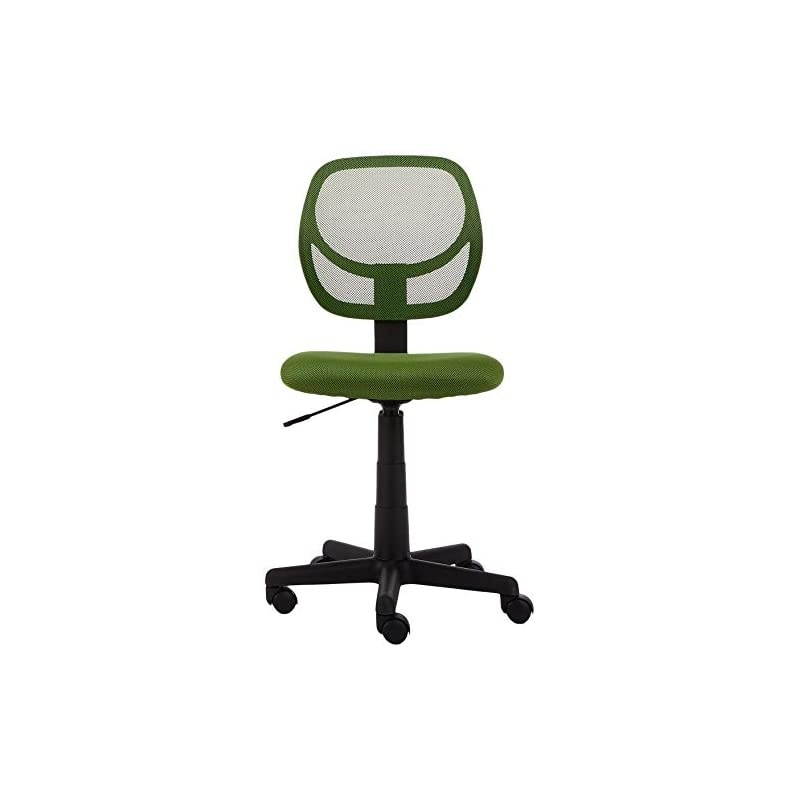 Basics Low-Back, Upholstered Mesh, Adjustable, Swivel Computer Office Desk Chair, Green