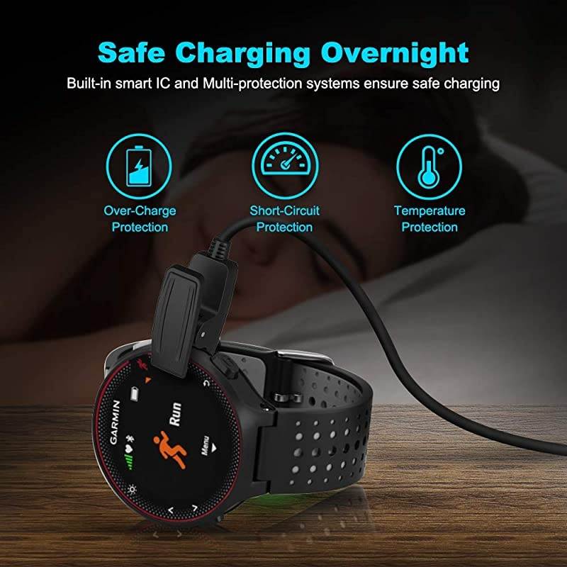 2-Pack] Charger Compatible with Garmin Forerunner 35 35J 230 235 630 645 Music 735XT, Approach G10 S20, Vivomove HR, ForeAthlete 35J - USB 100cm Charging Cable - GPS Smartwatch Accessories