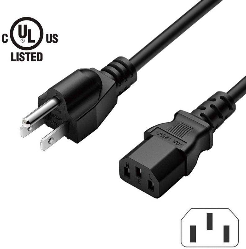 Monoprice Power Cord - 6 Feet - Black | CEE 7/7 SCHUKO (Europe) to IEC 60320 C13, 18AWG, 5A/1250W, 250V, 3-Prong