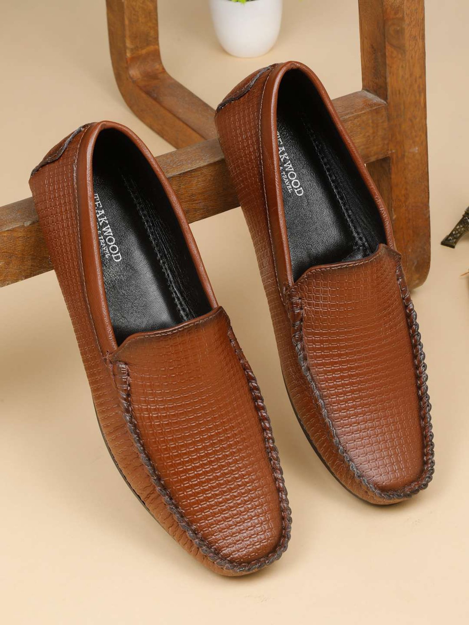 Teakwood Leathers Men's Brown Casual Loafers