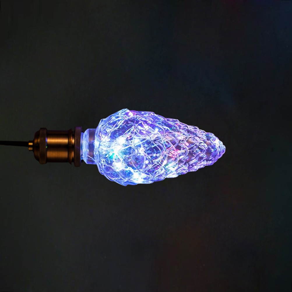 Light Bulb RGB Flashing LED Light Bulbs E27 3w LED Lamp String Lights for Bar Cafes Bathroom Bedroom Living Room (Pine Cone)