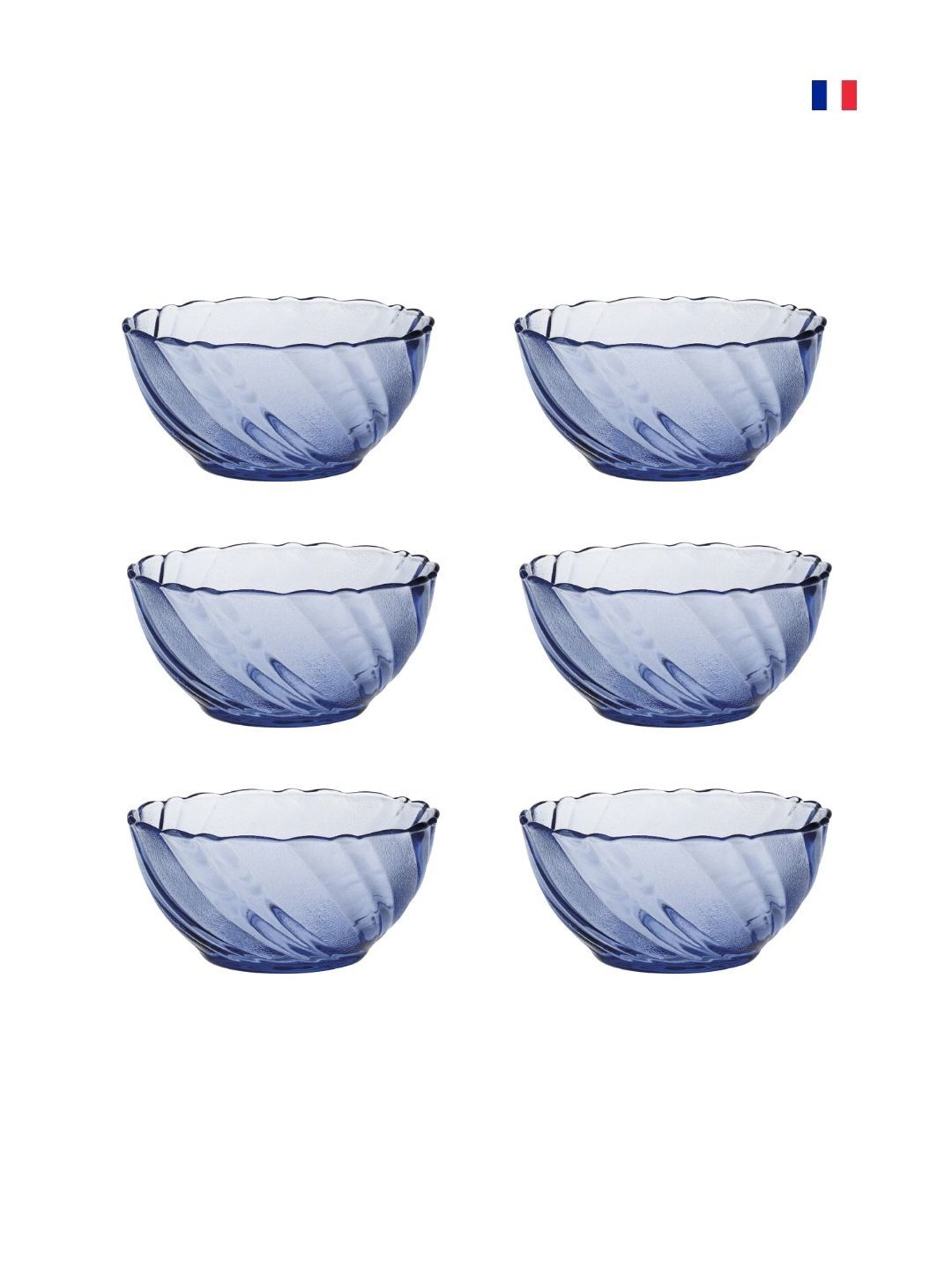 Duralex Beau Rivage Marine Toughened Glass Bowl (0.37 L) - Set of 6