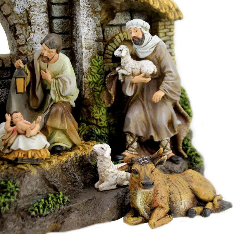 Christmas 11.0" Nativity With Stable Holy Family Kings Shepherd  -  Decorative Figurines
