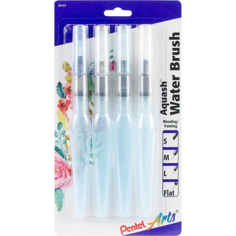 Pentel Arts Aquash Water Brushes 4/Pkg