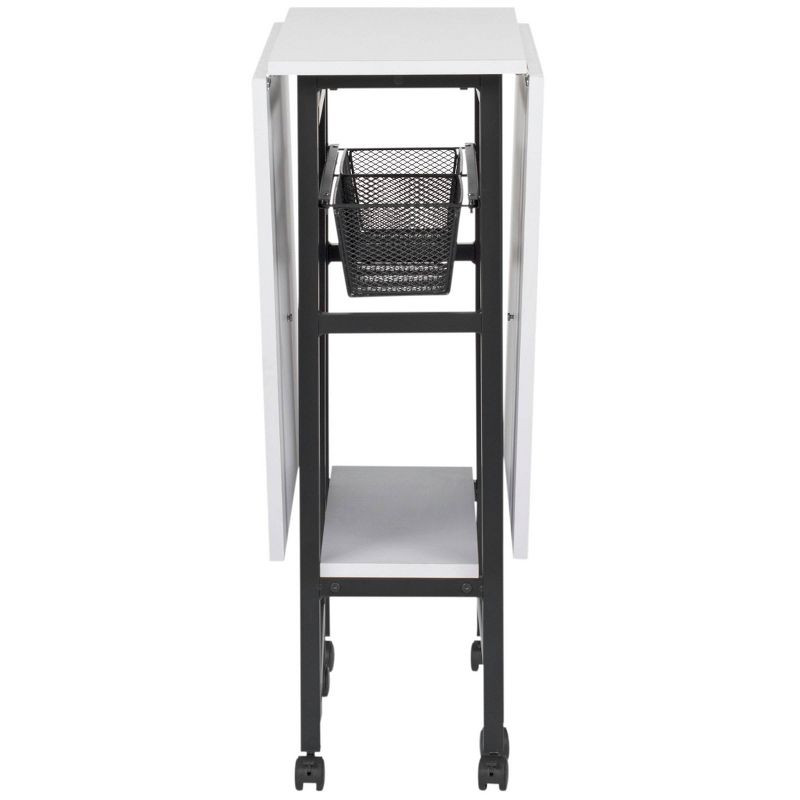 36" Fixed Height Cutting Table with Basket Charcoal/White - Sew Ready