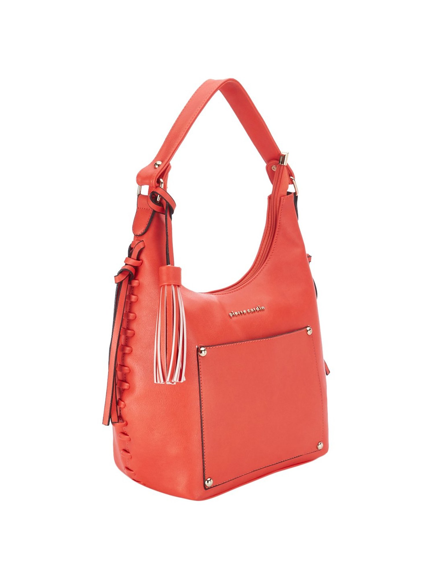 Pierre Cardin Red Solid Small Hobo Handbag