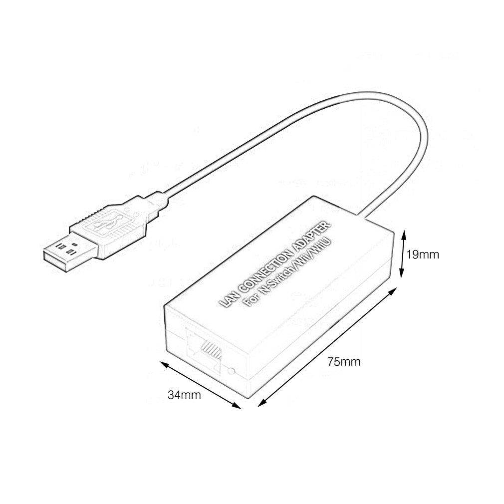 LAN Connection Adapter For N-Switch For Wii For Wii U 100Mbps USB 2.0 Interface High Stability Computer Gaming Accessories