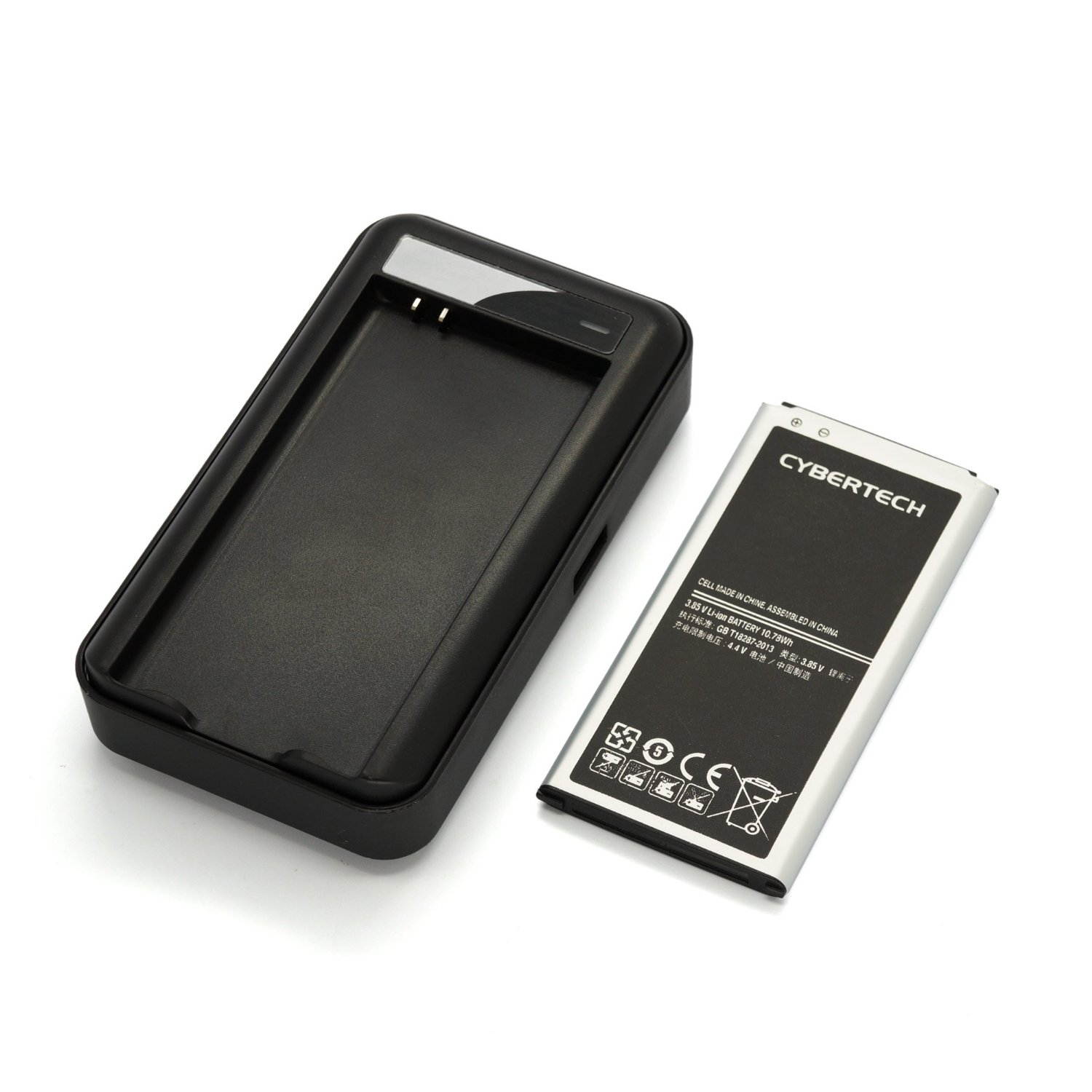 CyberTech 1X High Capacity Replacement Battery 2800mAh with Wall Charger for Samsung Galaxy S5 i9600 AT&T T-Mobile Sprint Verizon