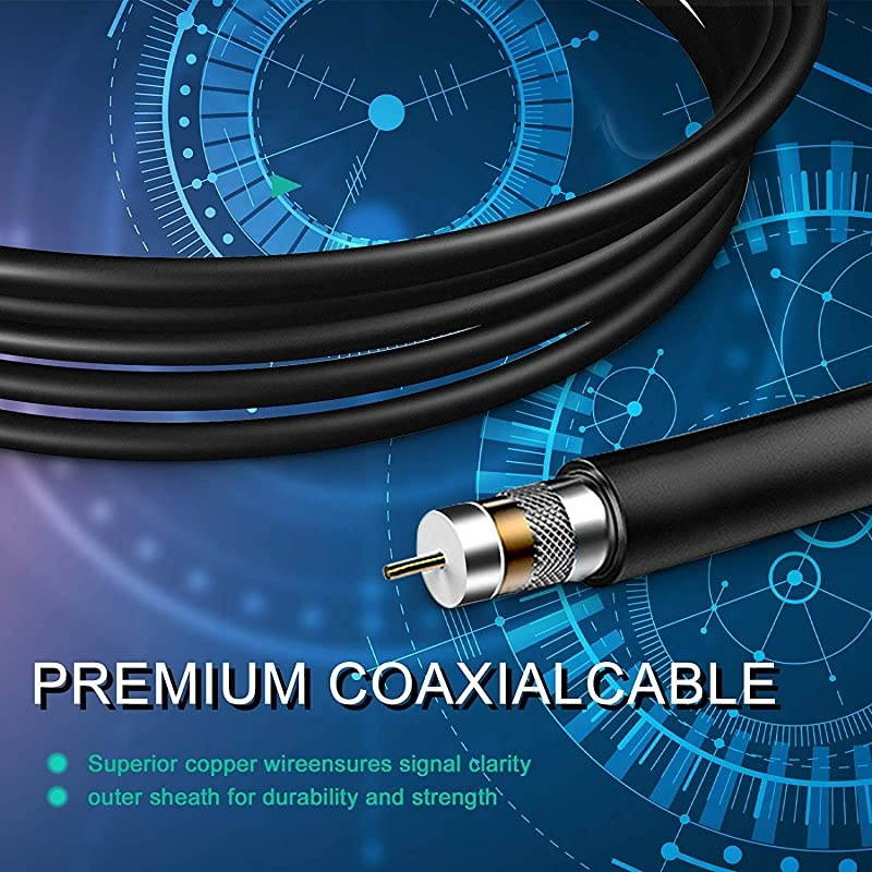 Antenna HDAntenna Support 4K 1080P 90120 Miles Range Digital Antenna for HDVHF UHF Freeview Channels Antenna with Amplifier Signal Booster 18 Ft Premium Coaxial Cable