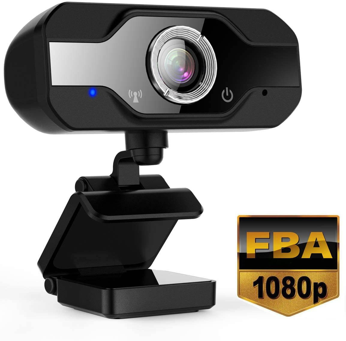 Webcam 1080P, Dual Built-in Microphones, PC Web Camera for Computers Laptop Desktop, USB Plug and Play, for Video Conference Study Video Call Skype