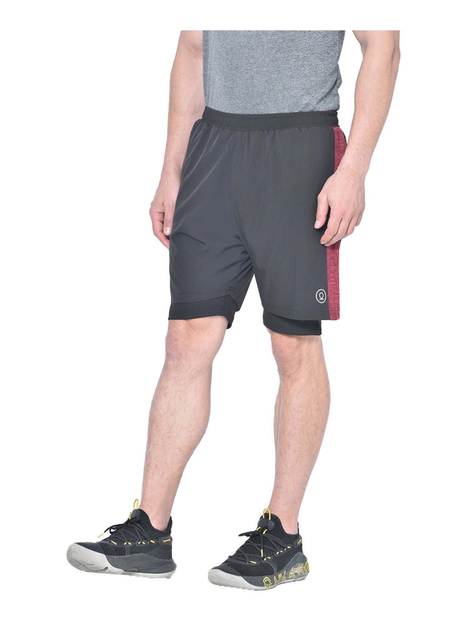 Chkokko Dark Grey Regular Fit Sports Shorts