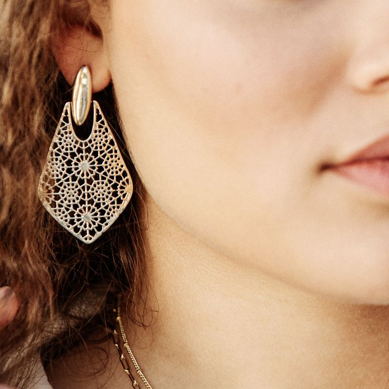 Sanctuary Project Statement Filigree Post Earrings Gold