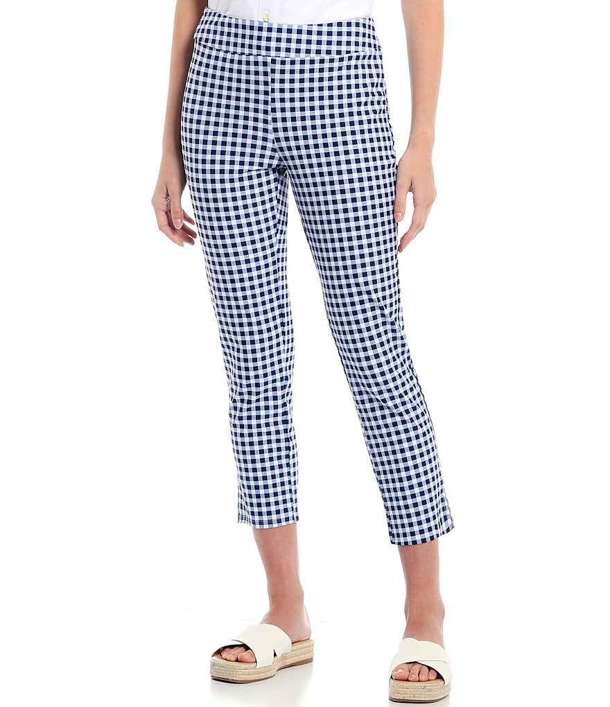 Jude Connally Lucia Print Ponte Knit Pull-On Ankle Pants