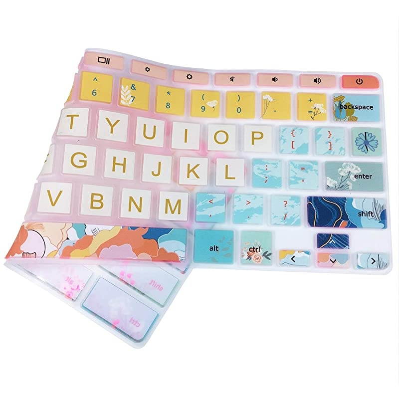 Silicon Keyboard Cover Skin for HP Chromebook 11 x360 116 Chromebook 11 G2G3G4G5G6 EEG7 EE 116 HP Chromebook 14ca 14ak 14X SeriesHP Chromebook 14 G2 G3 G4Little Flower